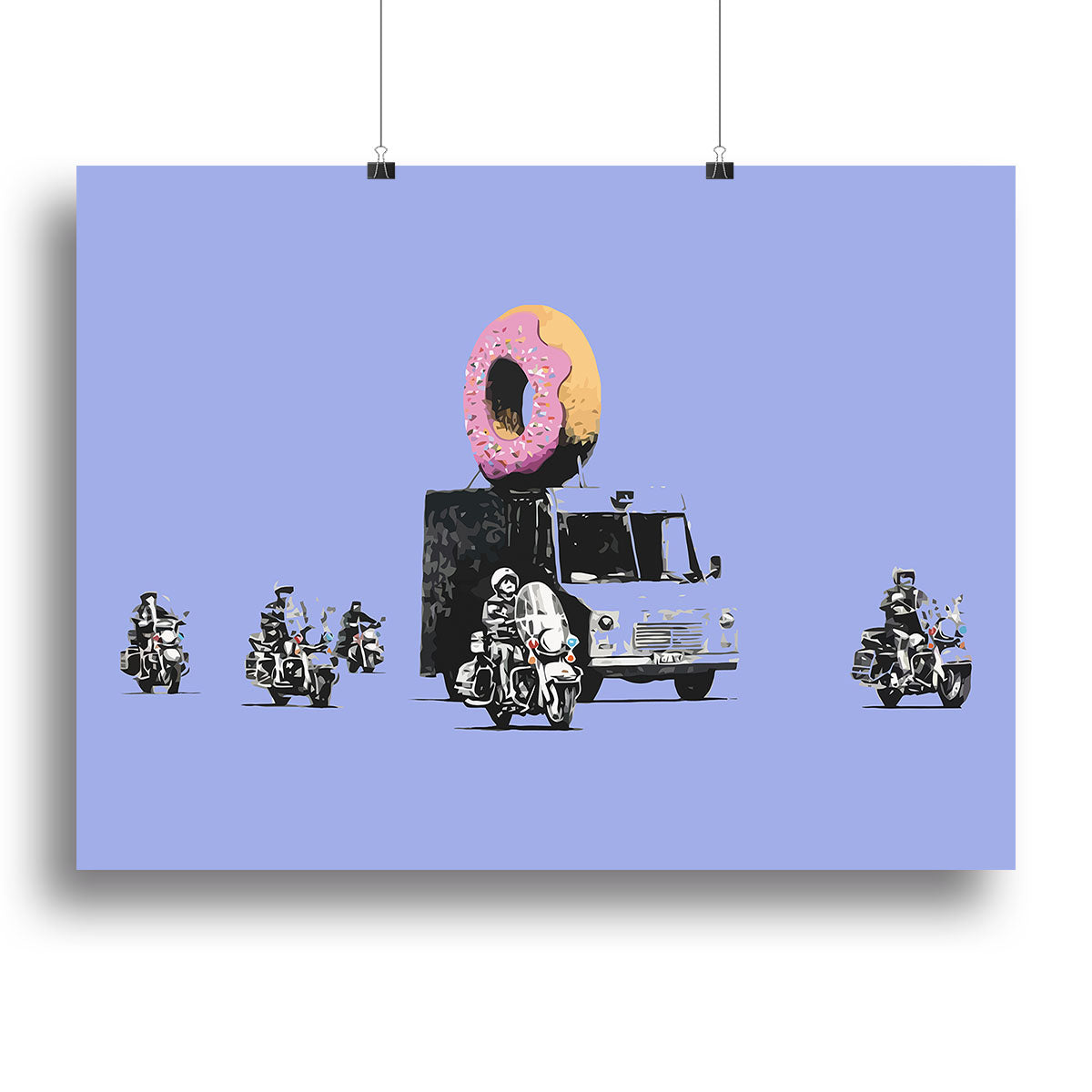 Banksy Doughnut Police Blue Canvas Print or Poster - Canvas Art Rocks - 2