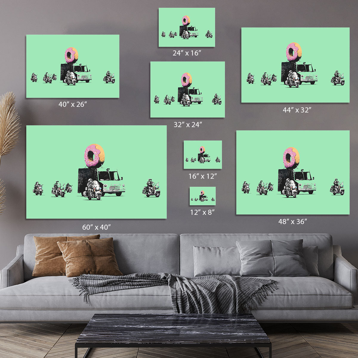 Banksy Doughnut Police Green Canvas Print or Poster - Canvas Art Rocks - 7