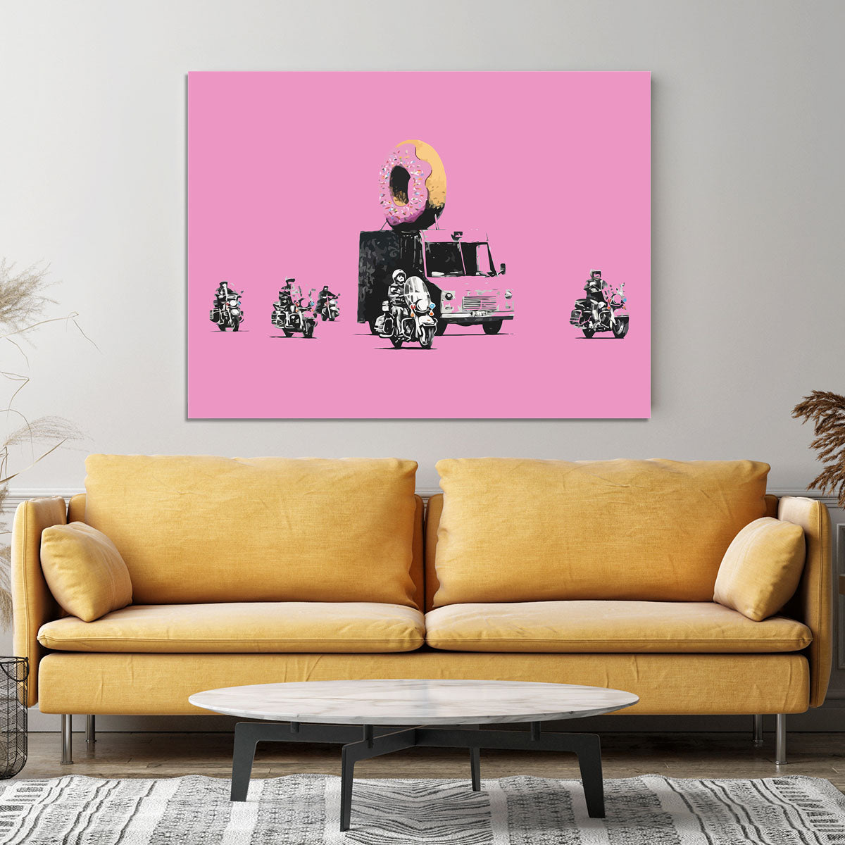Banksy Doughnut Police Pink Canvas Print or Poster - Canvas Art Rocks - 4