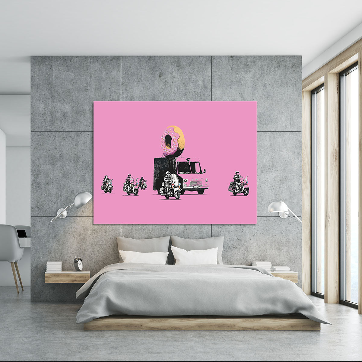 Banksy Doughnut Police Pink Canvas Print or Poster - Canvas Art Rocks - 5