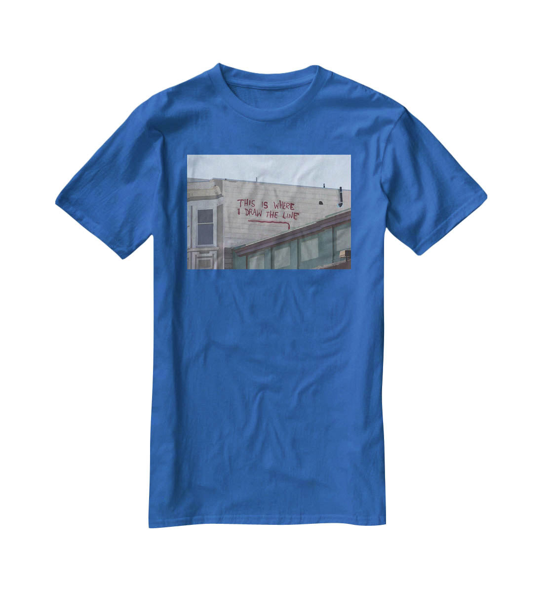 Banksy Draw The Line T-Shirt - Canvas Art Rocks - 2