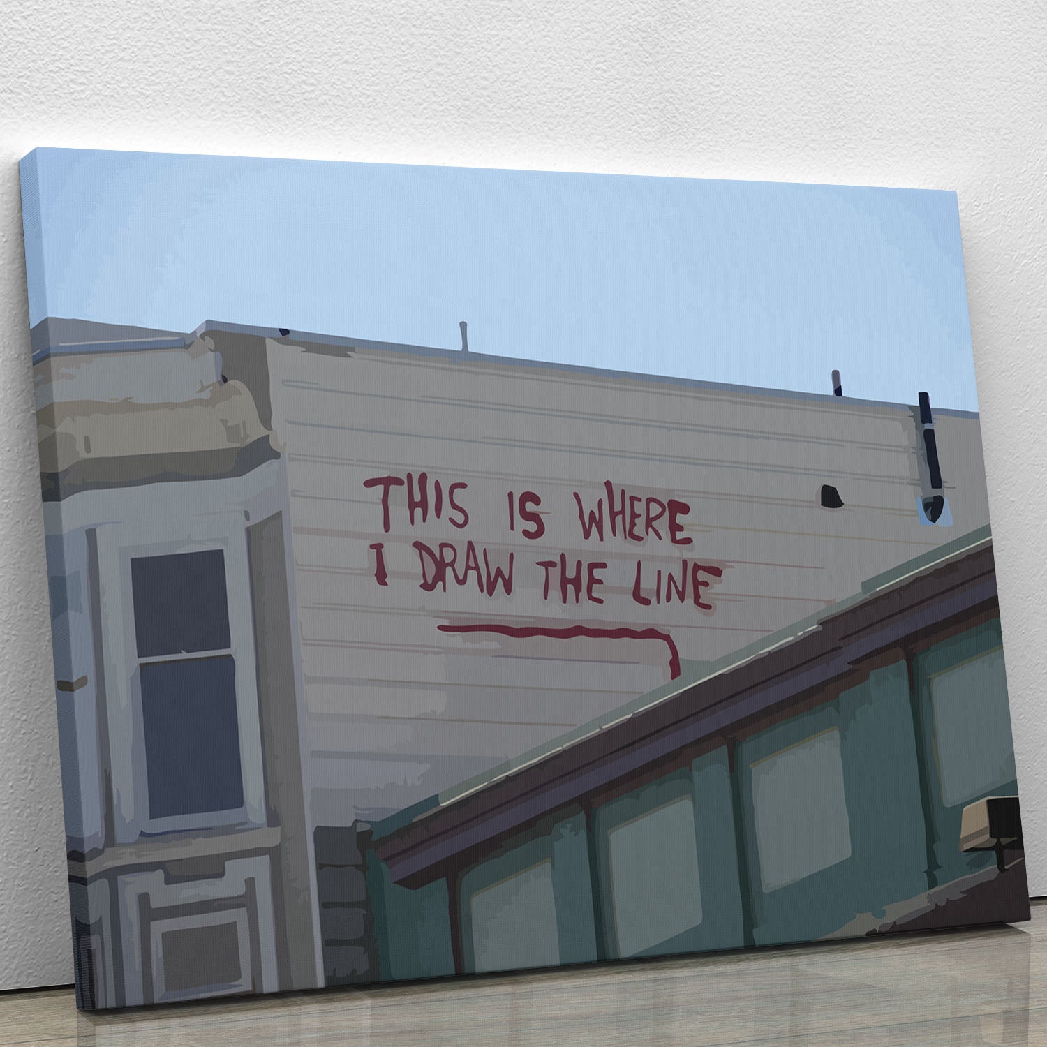 Banksy Draw The Line Canvas Print or Poster - Canvas Art Rocks - 1