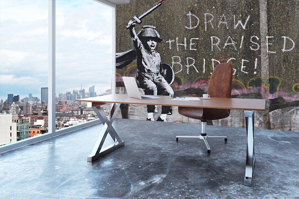 Banksy Draw The Raised Bridge Wall Mural Wallpaper - Canvas Art Rocks - 3