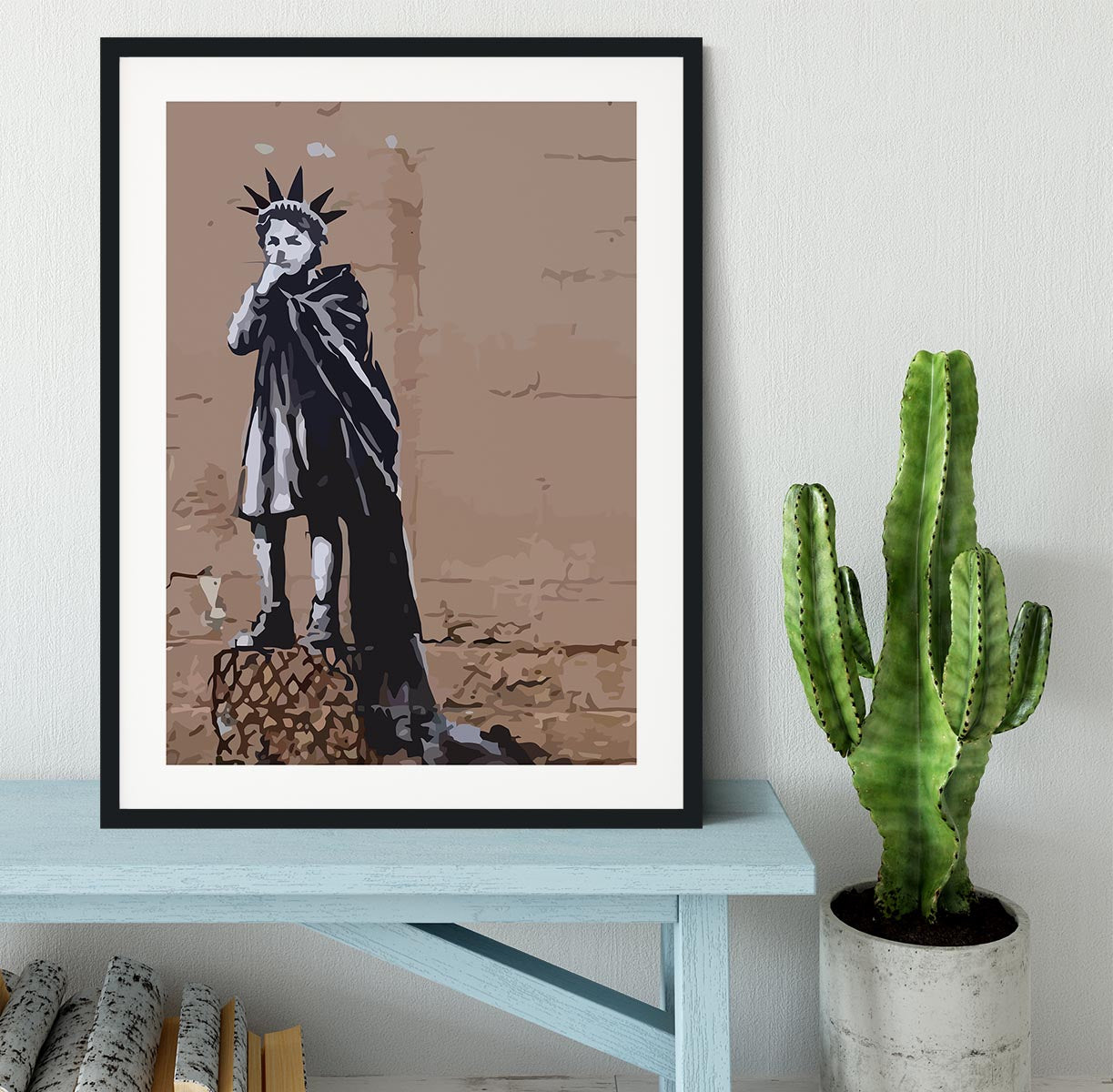 Banksy Empire State Kid Framed Print - Canvas Art Rocks - 1