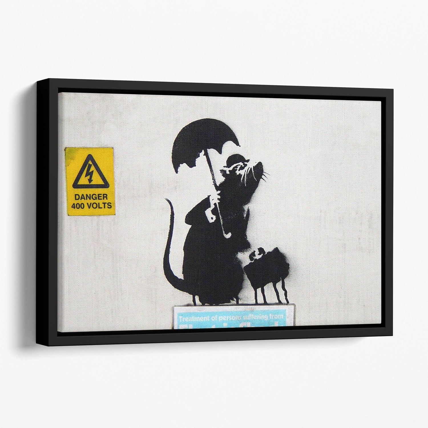 Banksy English Rat Floating Framed Canvas