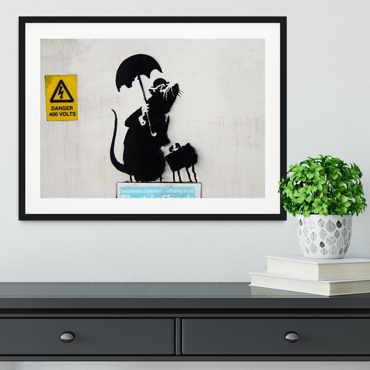 Banksy English Rat Framed Print - Canvas Art Rocks - 1