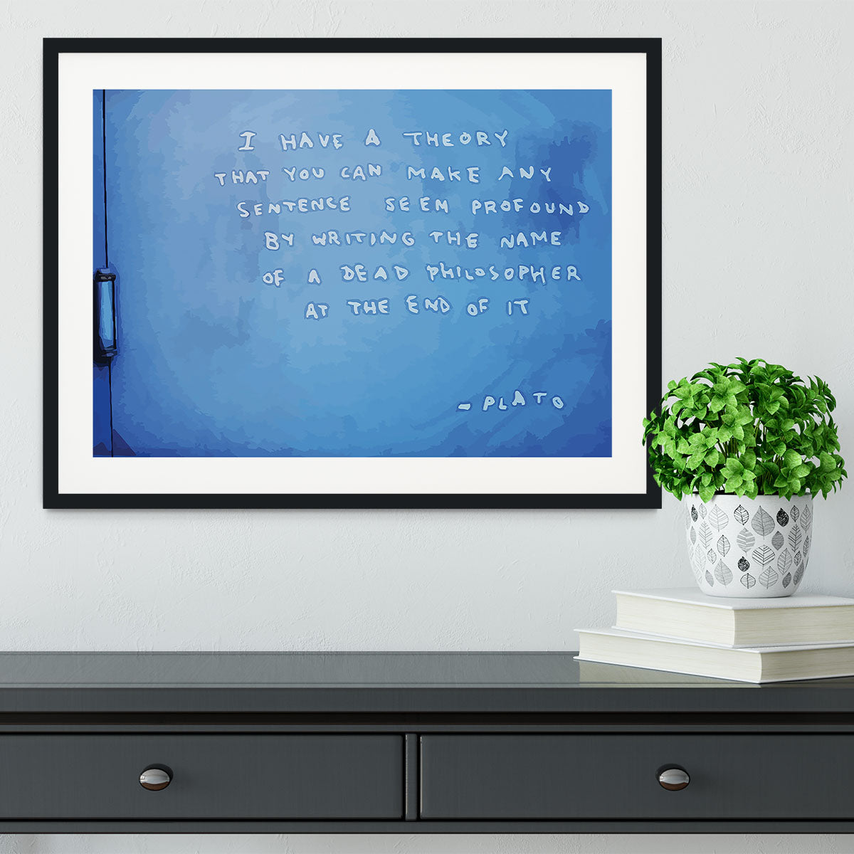 Banksy Fake Plato Quote Framed Print - Canvas Art Rocks - 1