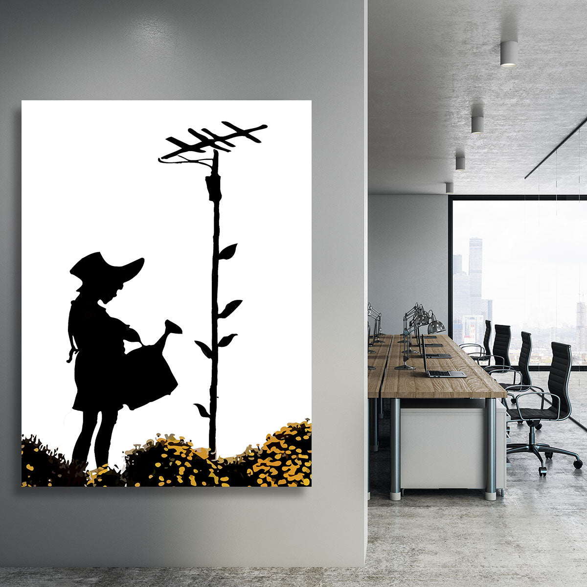 Banksy Flower Aerial Girl Canvas Print or Poster - Canvas Art Rocks - 3