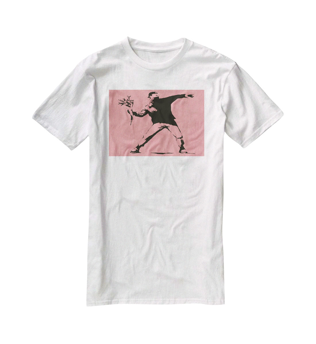Banksy Flower Thrower Red T-Shirt - Canvas Art Rocks - 5
