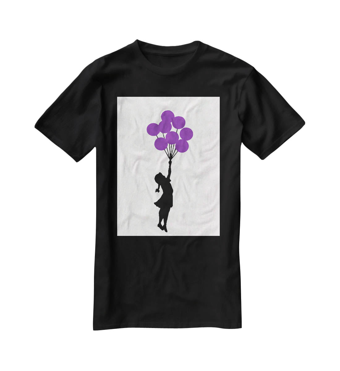 Banksy Flying Balloon Girl T-Shirt - Canvas Art Rocks - 1