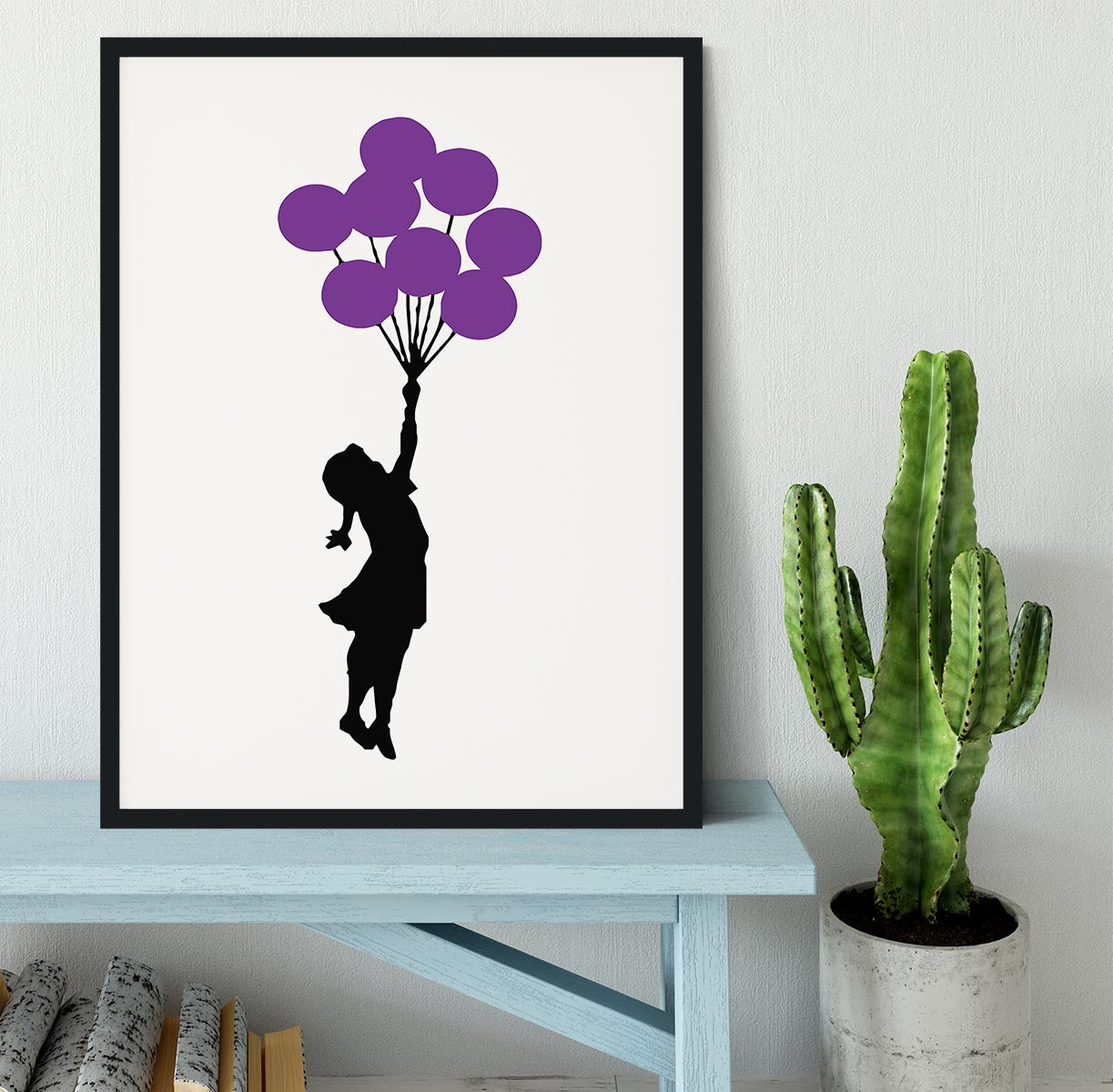 Banksy Flying Balloon Girl Framed Print - Canvas Art Rocks - 2