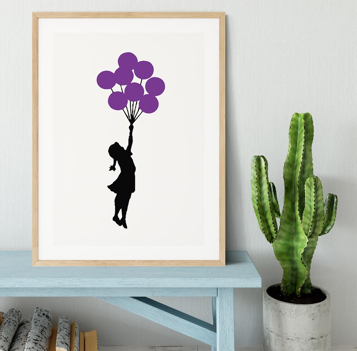 Banksy Flying Balloon Girl Framed Print - Canvas Art Rocks - 3