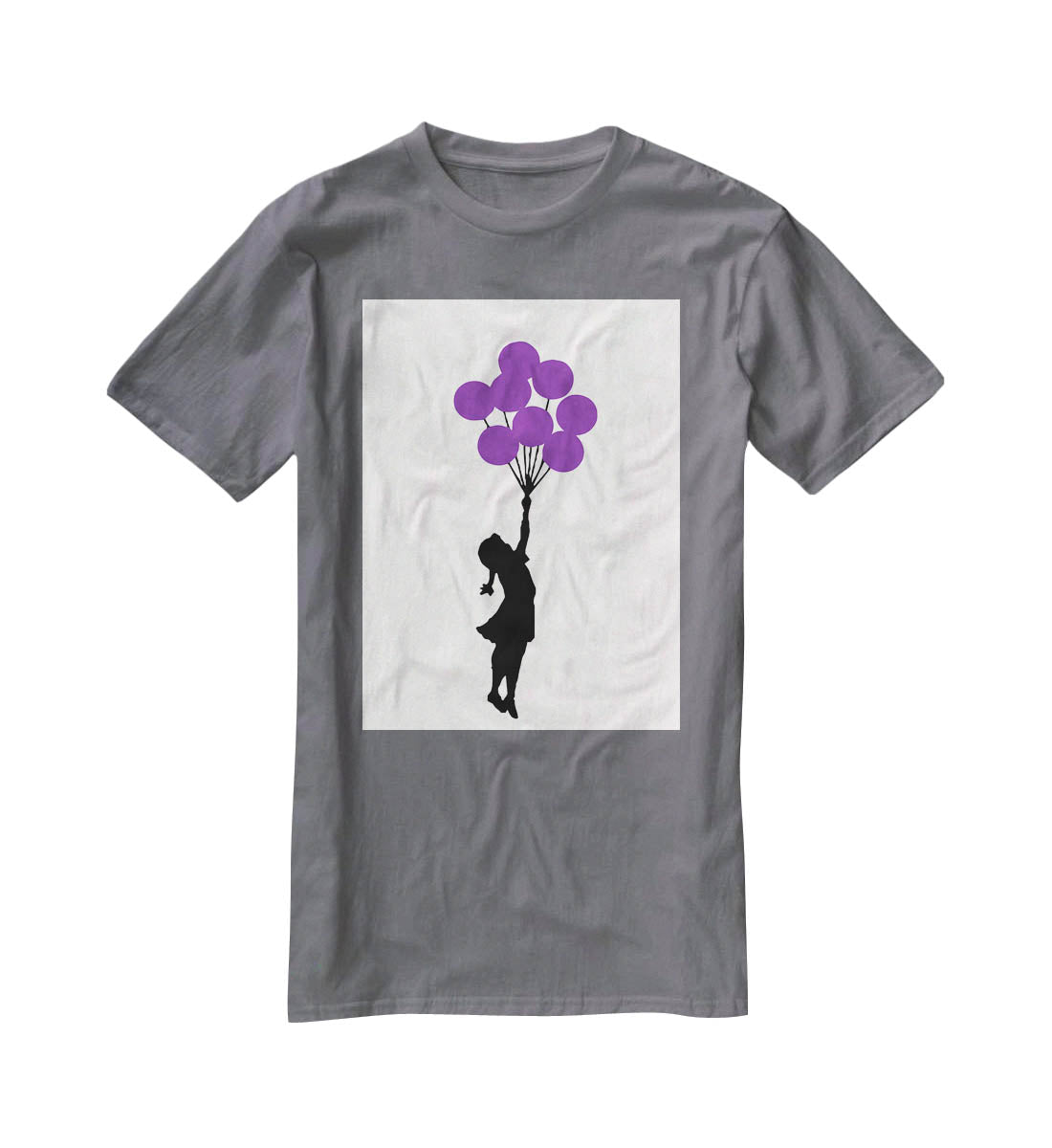 Banksy Flying Balloon Girl T-Shirt - Canvas Art Rocks - 3