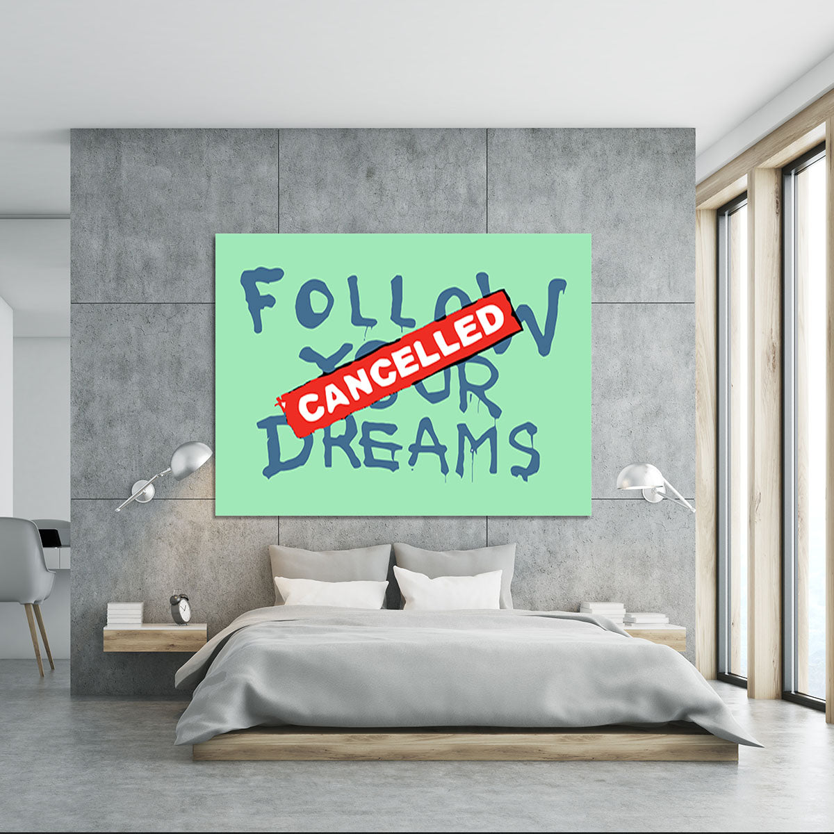 Banksy Follow Your Dreams Green Canvas Print or Poster - Canvas Art Rocks - 5