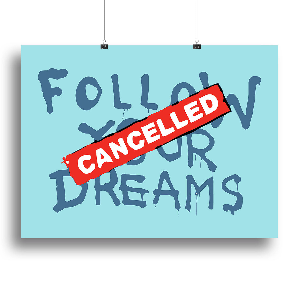 Banksy Follow Your Dreams Light Blue Canvas Print or Poster - Canvas Art Rocks - 2