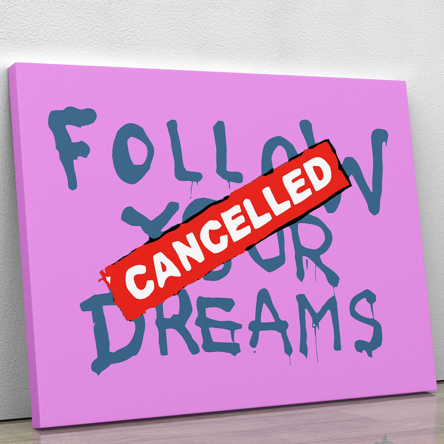 Banksy Follow Your Dreams Purple Canvas Print or Poster - Canvas Art Rocks - 1