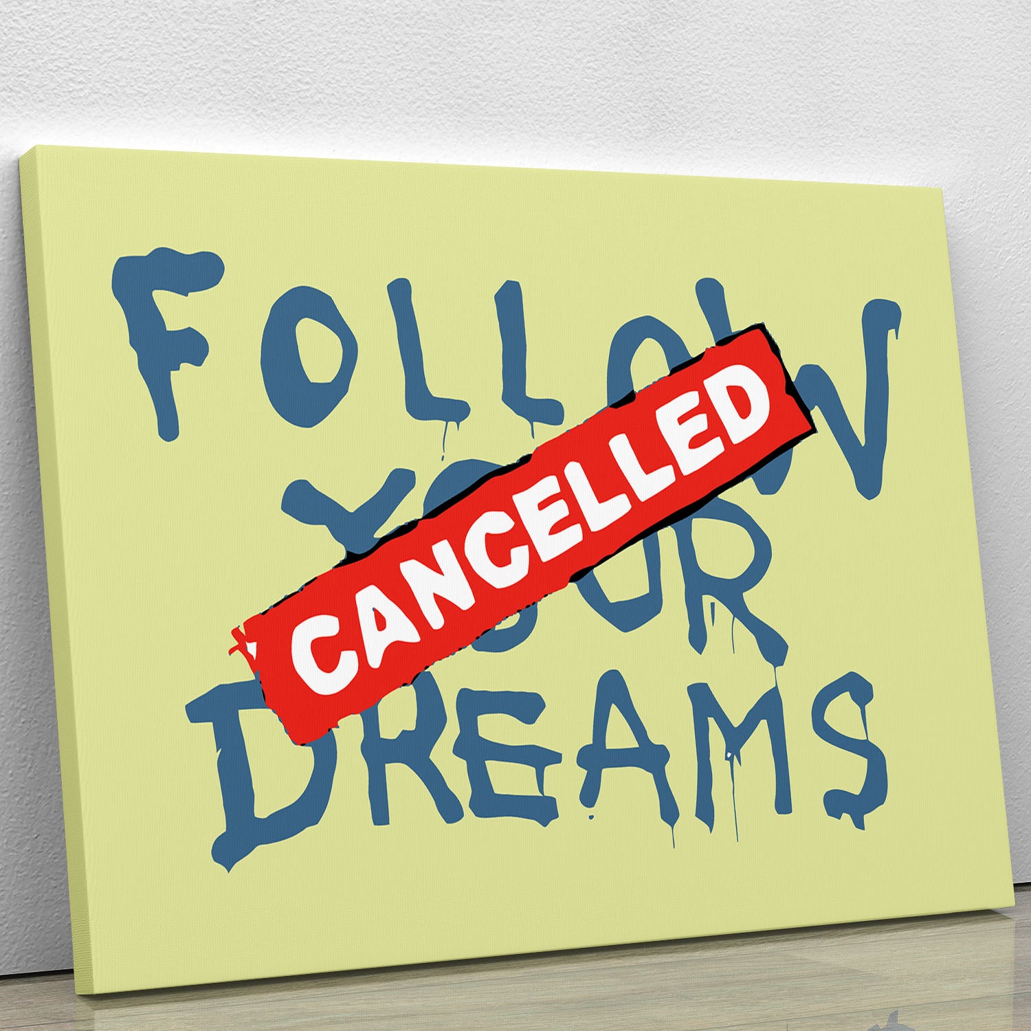 Banksy Follow Your Dreams Yellow Canvas Print or Poster - Canvas Art Rocks - 1