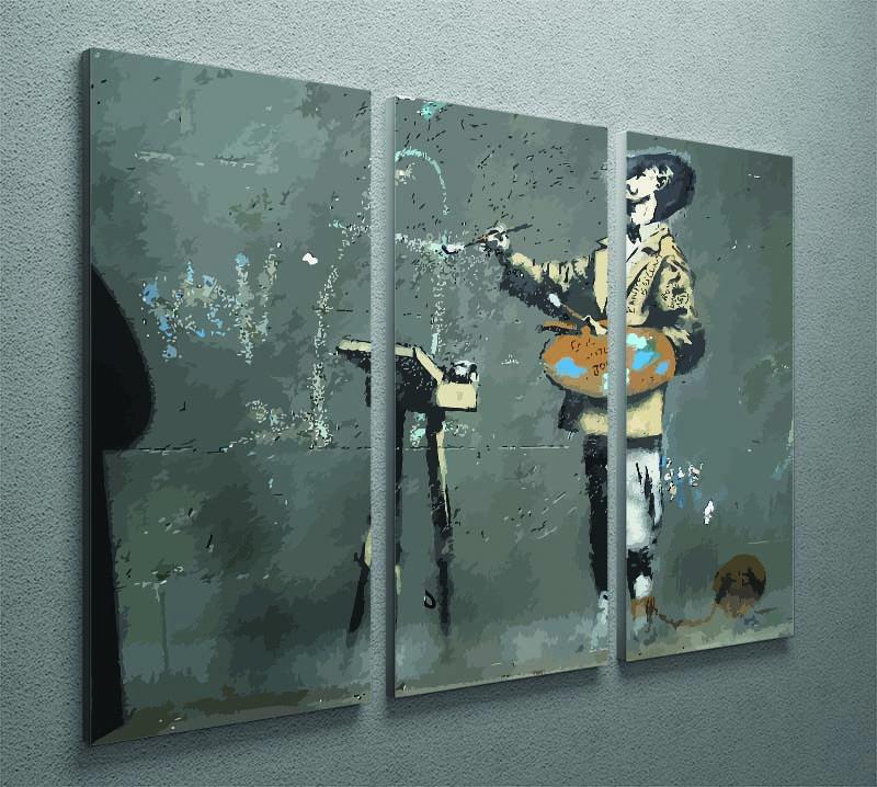 Banksy French Painter 3 Split Panel Canvas Print - Canvas Art Rocks - 2