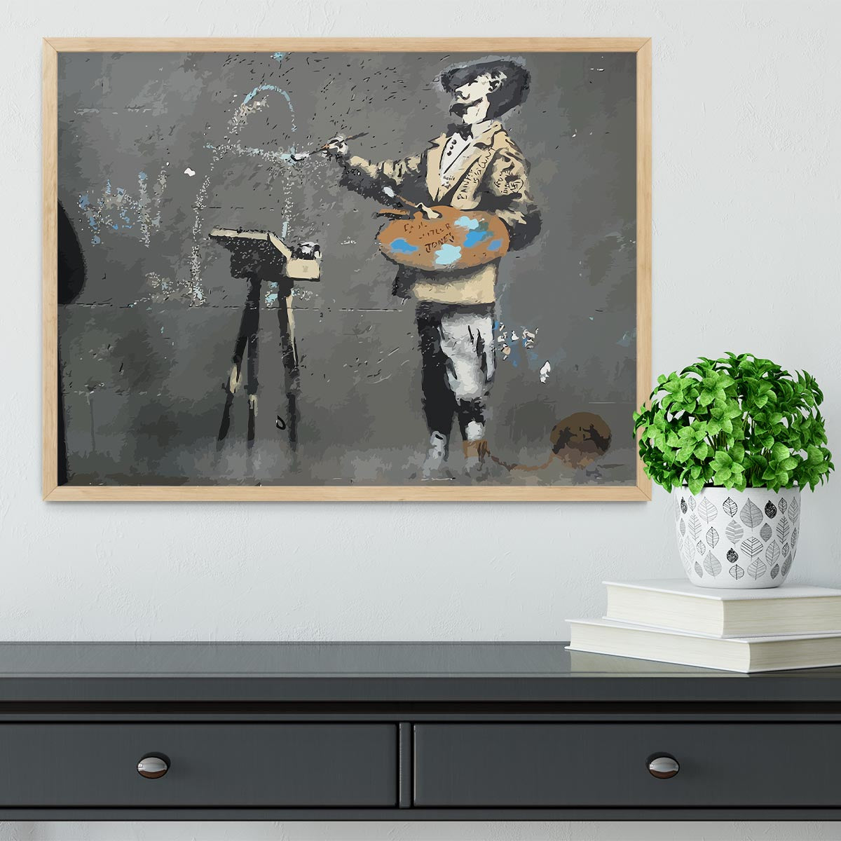 Banksy French Painter Framed Print - Canvas Art Rocks - 4