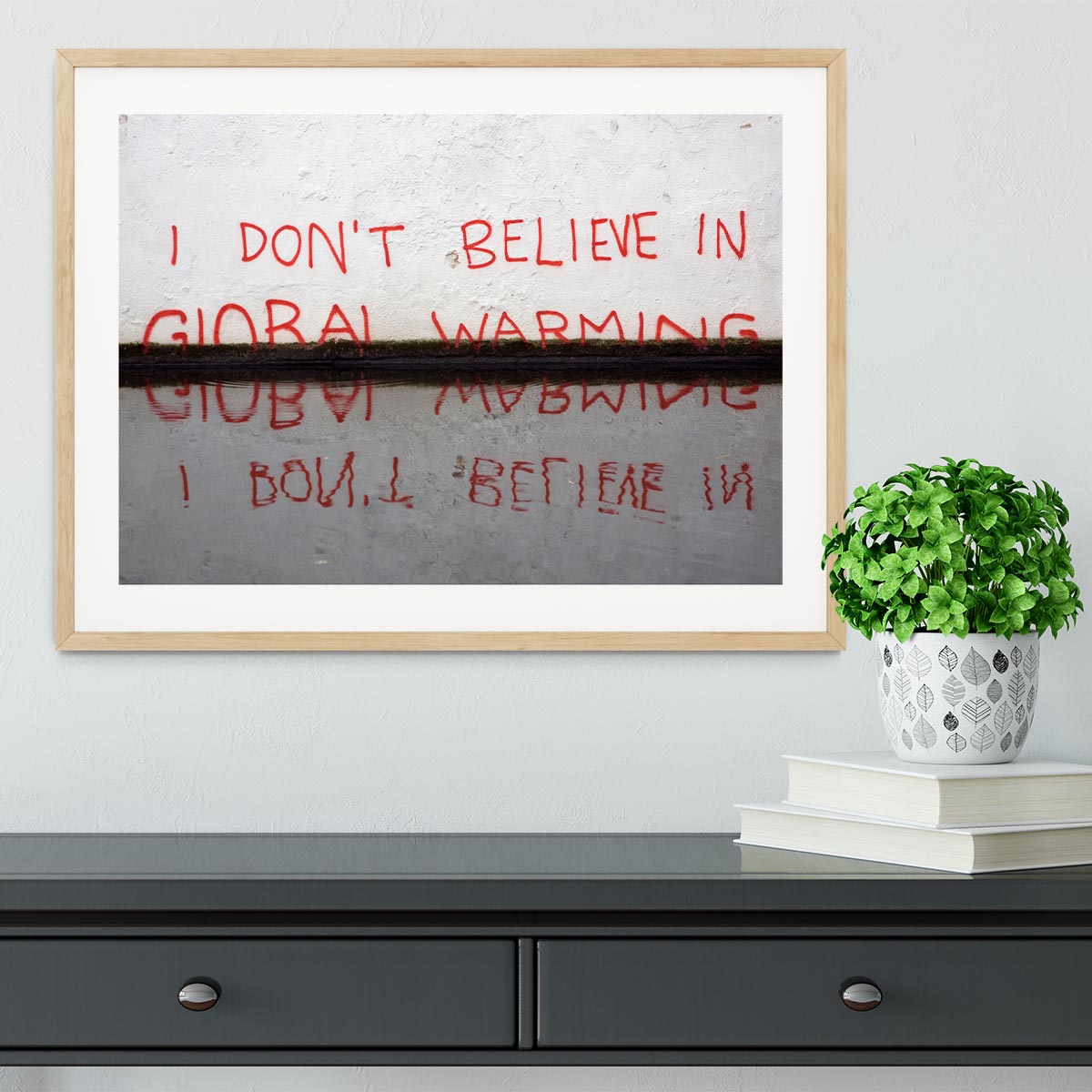 Banksy Global Warming Framed Print - Canvas Art Rocks - 3