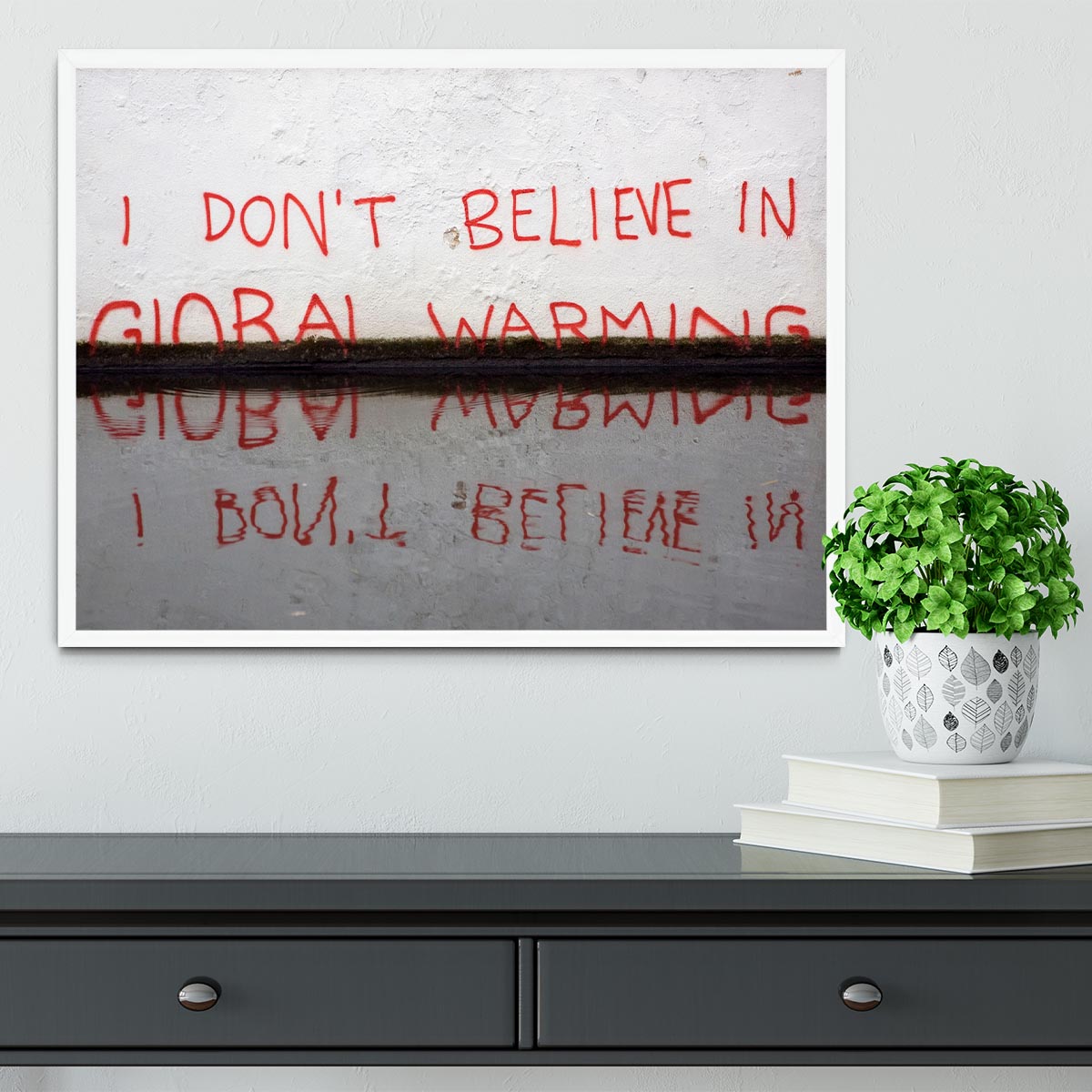 Banksy Global Warming Framed Print - Canvas Art Rocks -6