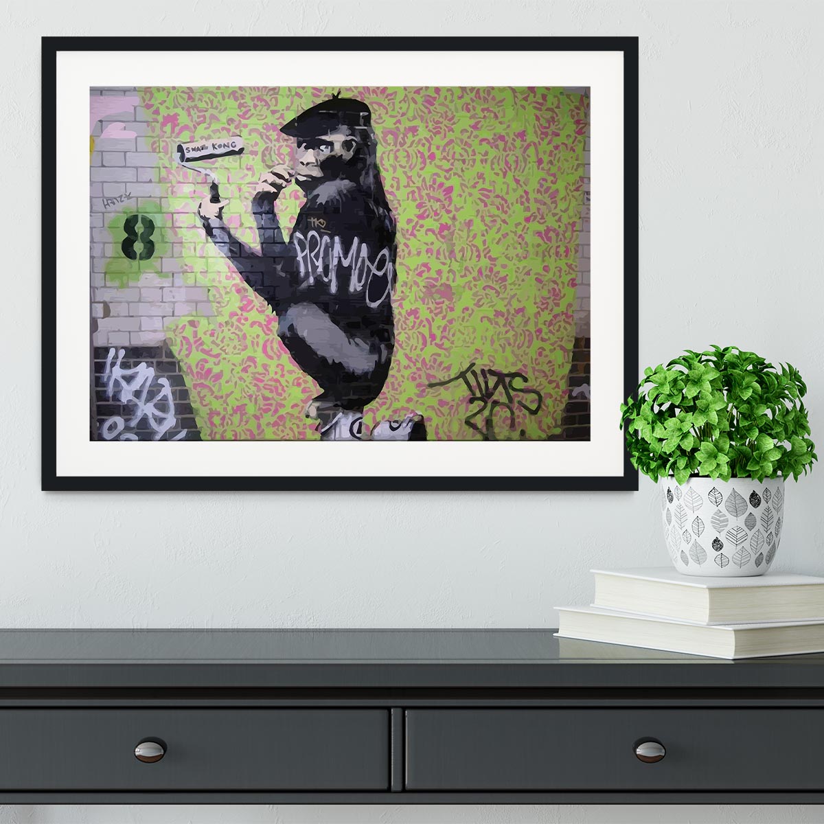 Banksy Gorilla Artist Framed Print - Canvas Art Rocks - 1