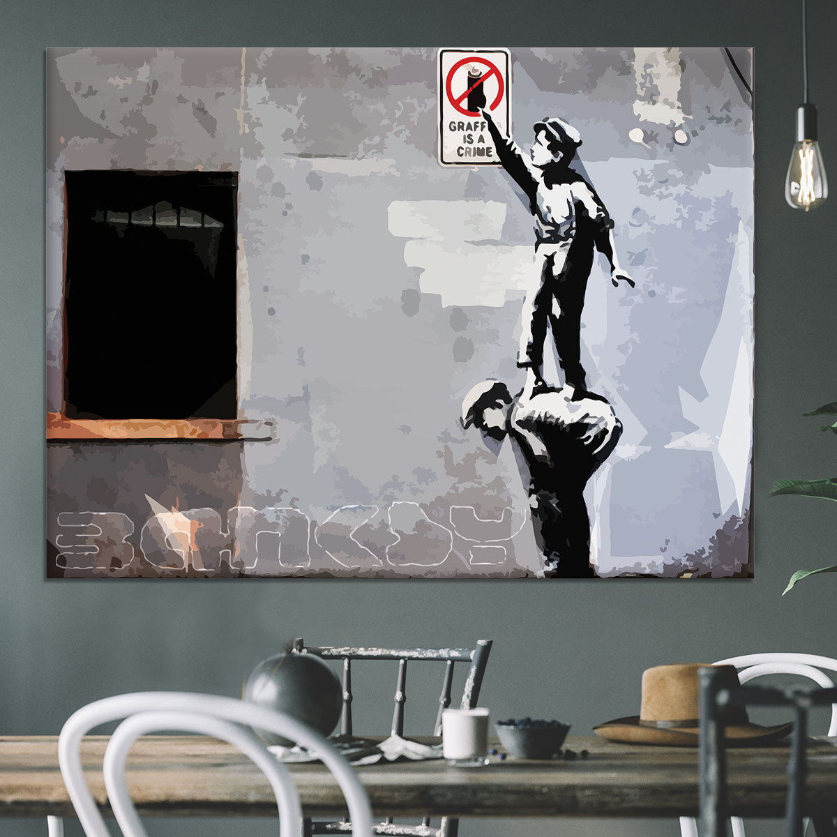 Banksy Graffiti is a Crime New York Canvas Print or Poster - Canvas Art Rocks - 3