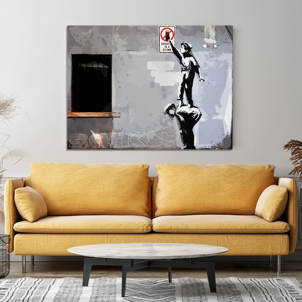 Banksy Graffiti is a Crime New York Canvas Print or Poster - Canvas Art Rocks - 4
