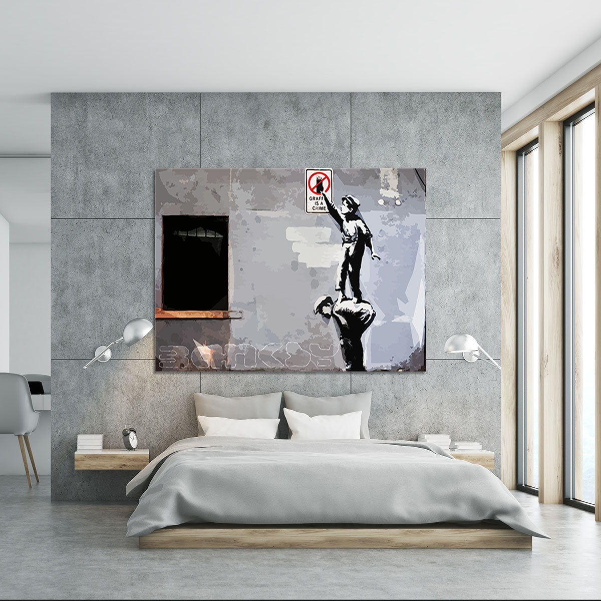 Banksy Graffiti is a Crime New York Canvas Print or Poster - Canvas Art Rocks - 5