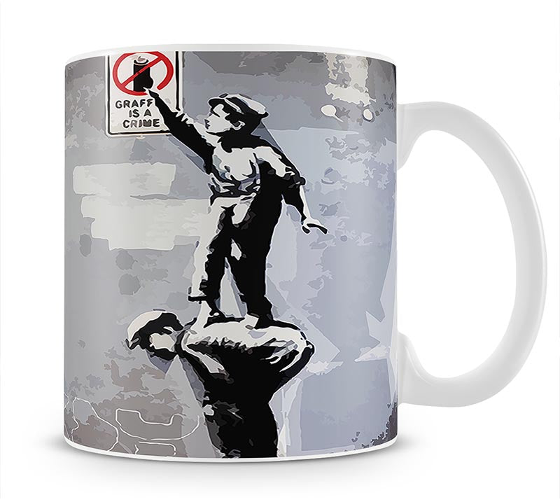 Banksy Graffiti is a Crime New York Mug - Canvas Art Rocks - 1