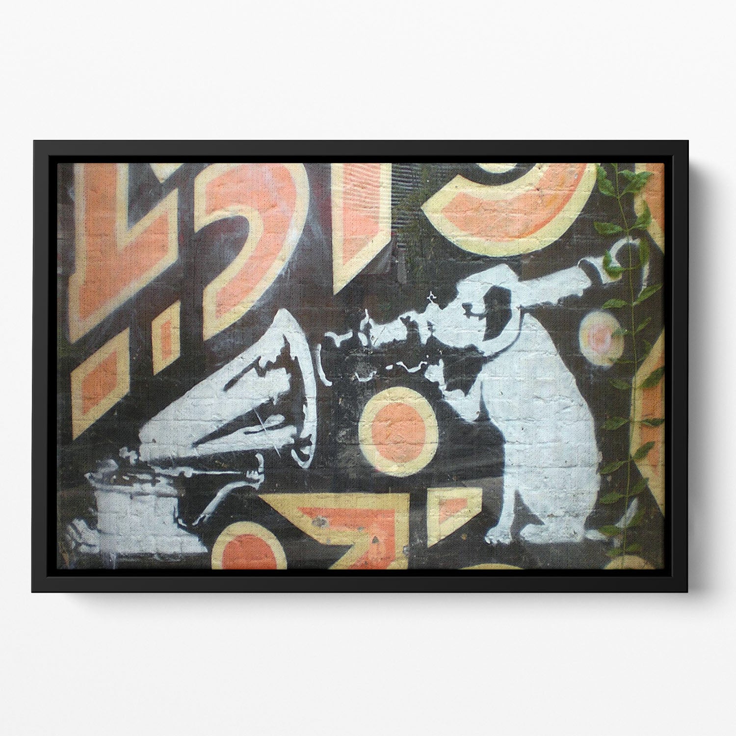 Banksy HMV Dog Floating Framed Canvas