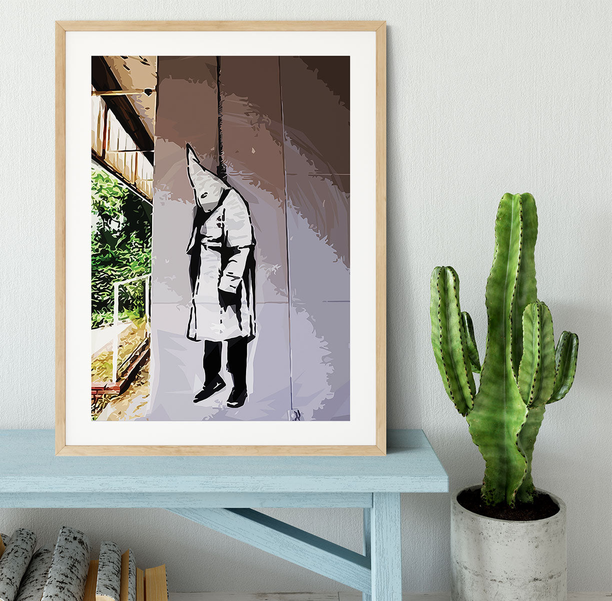 Banksy Hanging KKK Framed Print - Canvas Art Rocks - 3