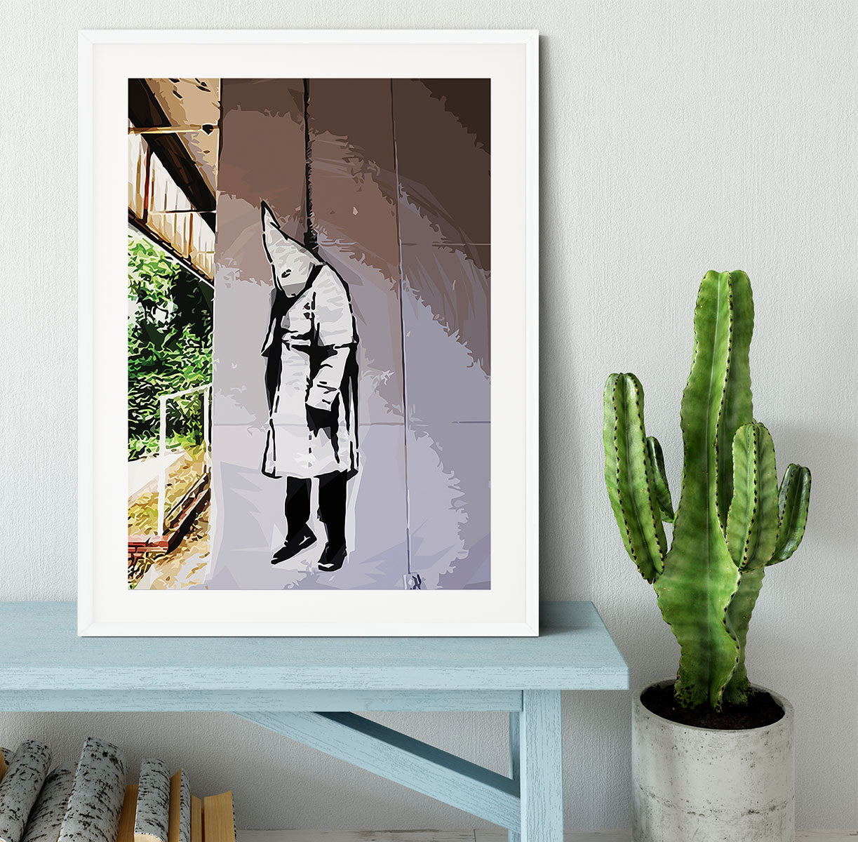 Banksy Hanging KKK Framed Print - Canvas Art Rocks - 5