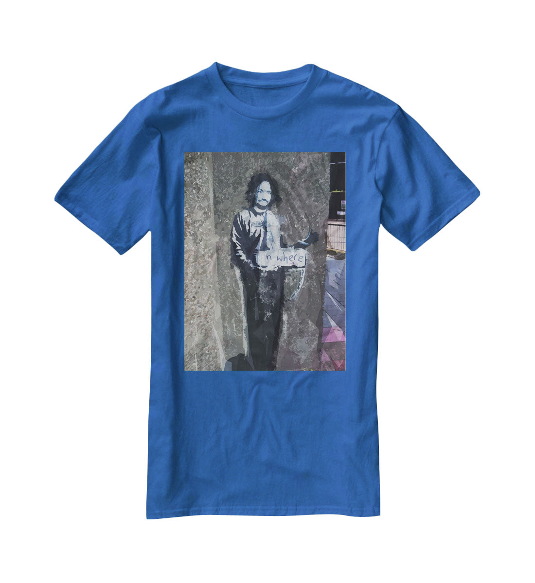 Banksy Hitchhiker To Anywhere T-Shirt - Canvas Art Rocks - 2