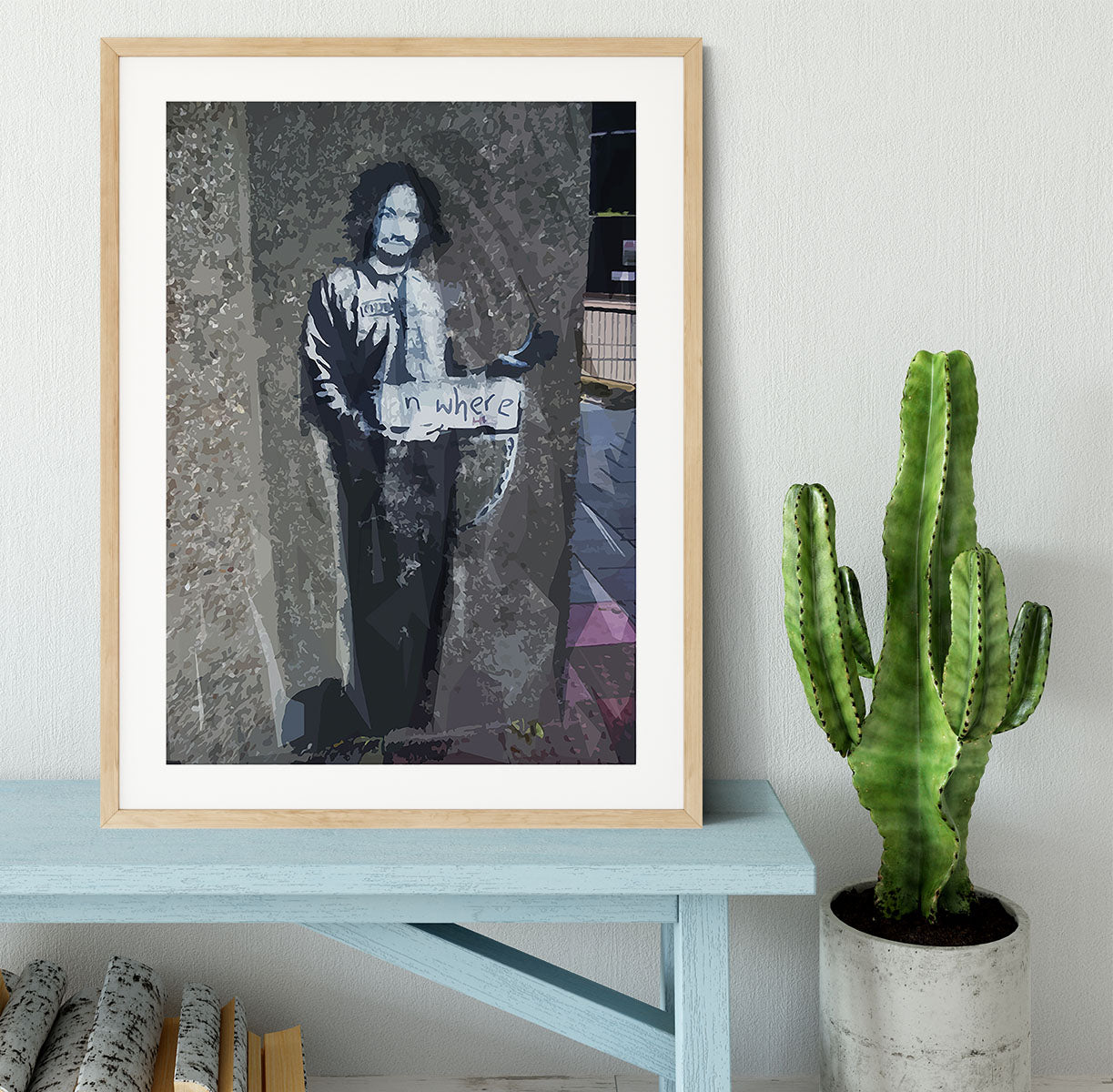 Banksy Hitchhiker To Anywhere Framed Print - Canvas Art Rocks - 3