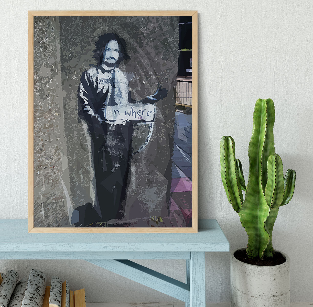 Banksy Hitchhiker To Anywhere Framed Print - Canvas Art Rocks - 4