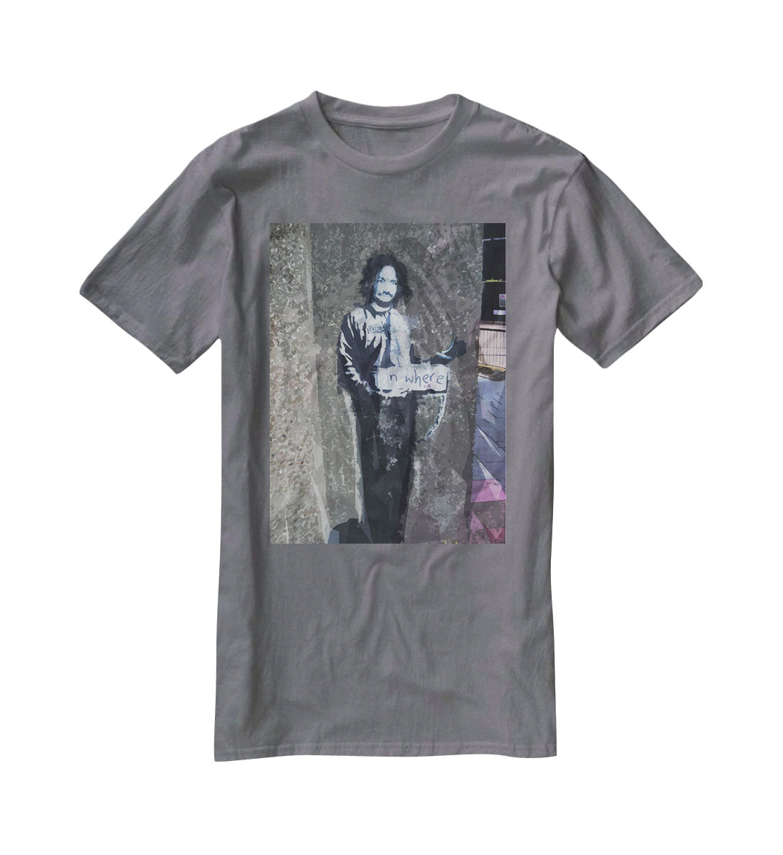 Banksy Hitchhiker To Anywhere T-Shirt - Canvas Art Rocks - 3