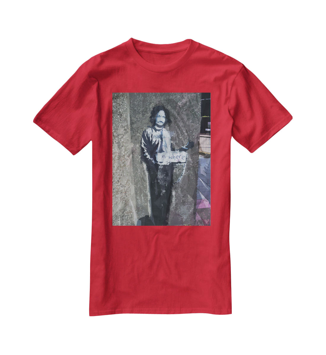 Banksy Hitchhiker To Anywhere T-Shirt - Canvas Art Rocks - 4