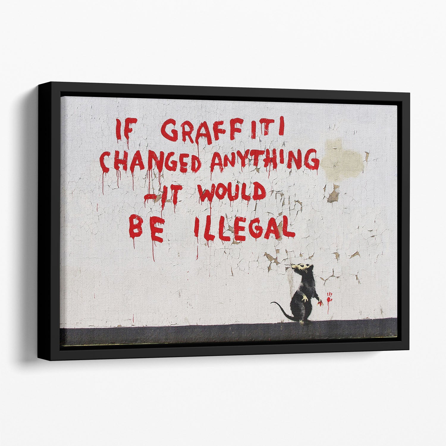 Banksy If Graffiti Changed Anything Floating Framed Canvas