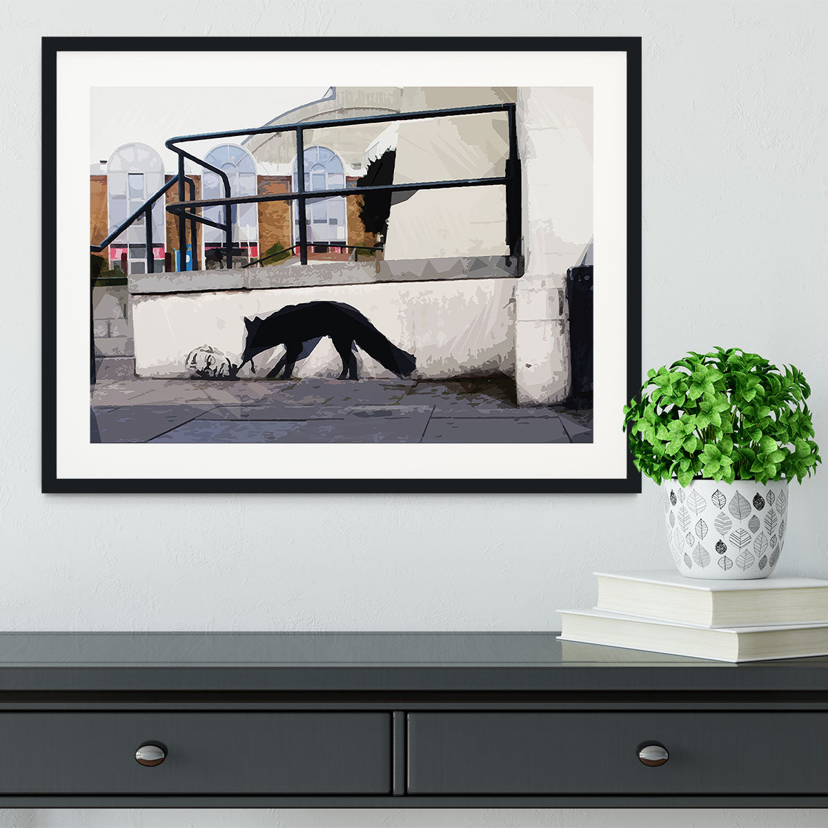 Banksy Kentucky Fox Framed Print - Canvas Art Rocks - 1