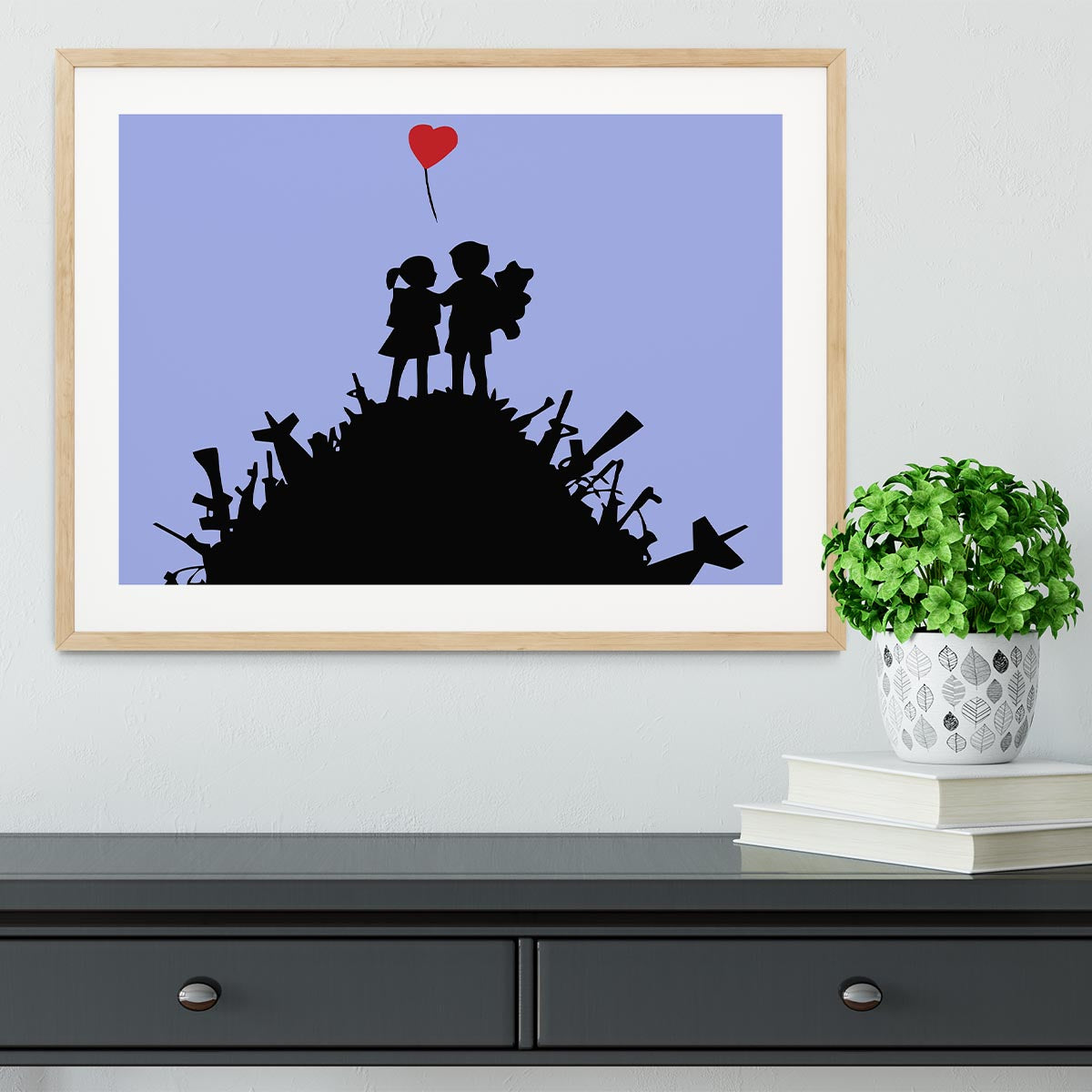 Banksy Kids On Gun Hill Blue Framed Print - Canvas Art Rocks - 3