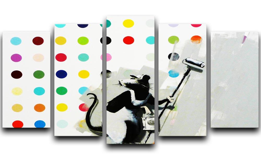 Banksy LSD Damien Hirst 5 Split Panel Canvas - Canvas Art Rocks - 1