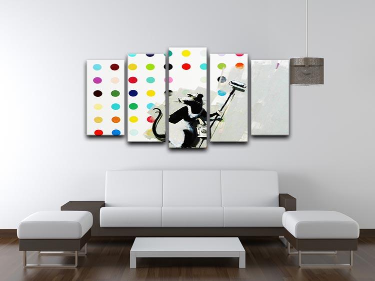 Banksy LSD Damien Hirst 5 Split Panel Canvas - Canvas Art Rocks - 3