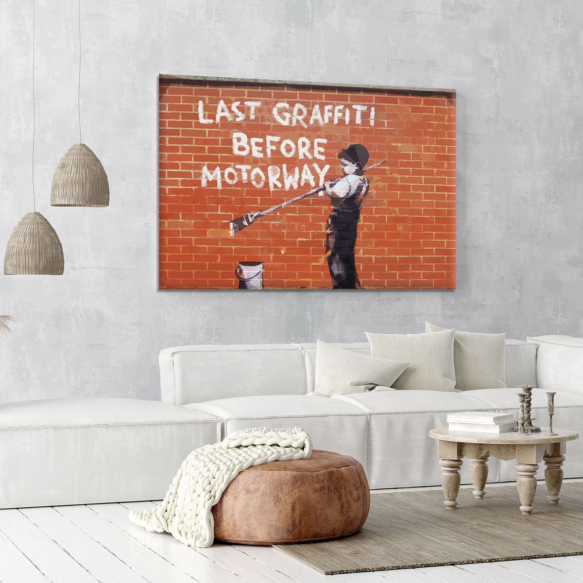 Banksy Last Graffiti Before Motorway Canvas Print or Poster - Canvas Art Rocks - 6