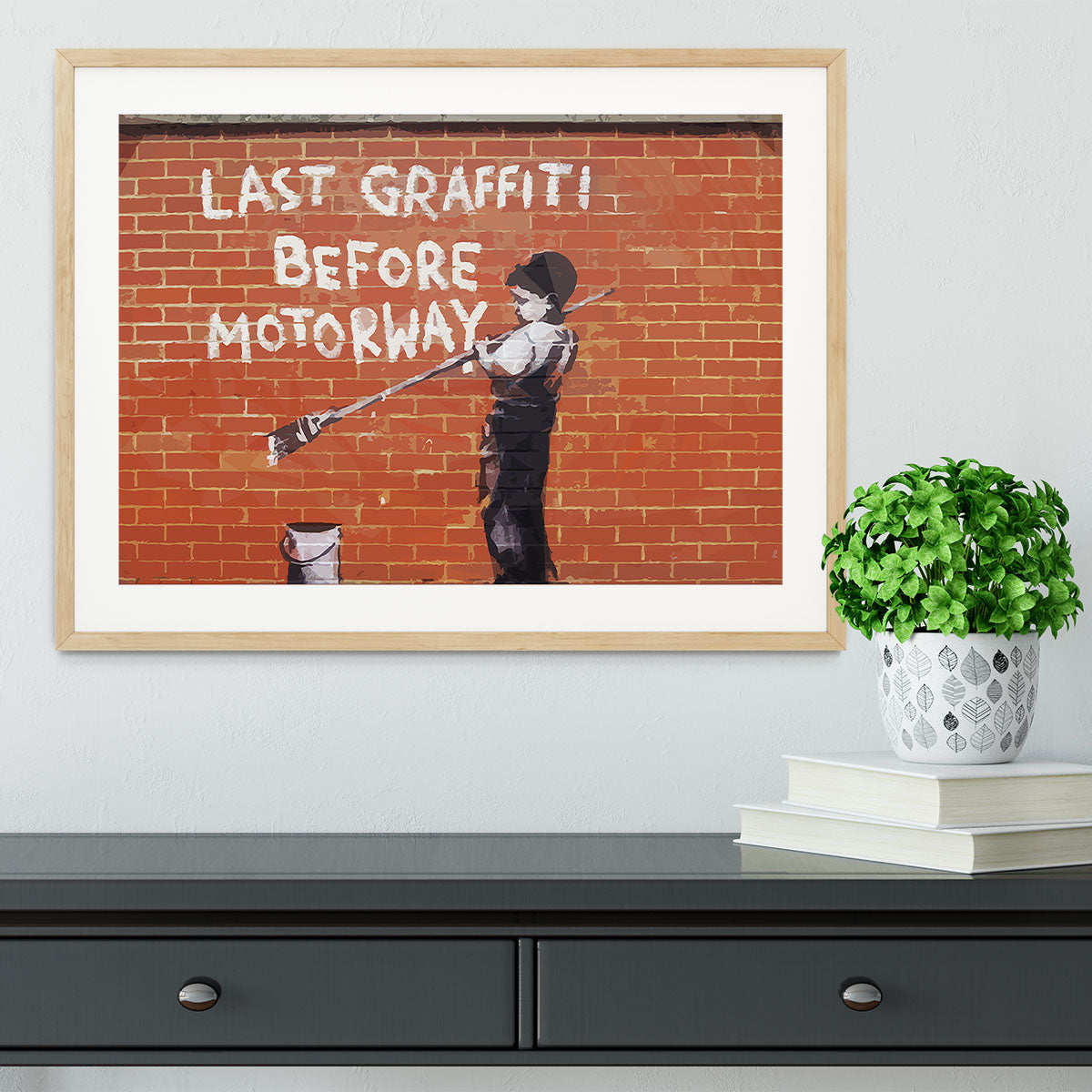 Banksy Last Graffiti Before Motorway Framed Print - Canvas Art Rocks - 3