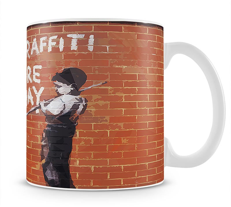 Banksy Last Graffiti Before Motorway Mug - Canvas Art Rocks - 1
