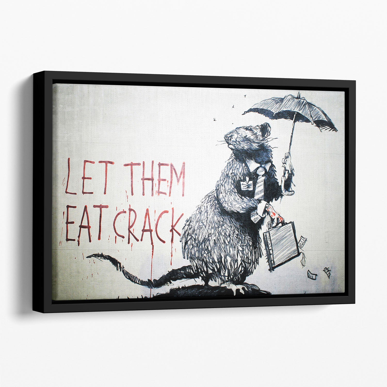 Banksy Let Them Eat Crack Floating Framed Canvas