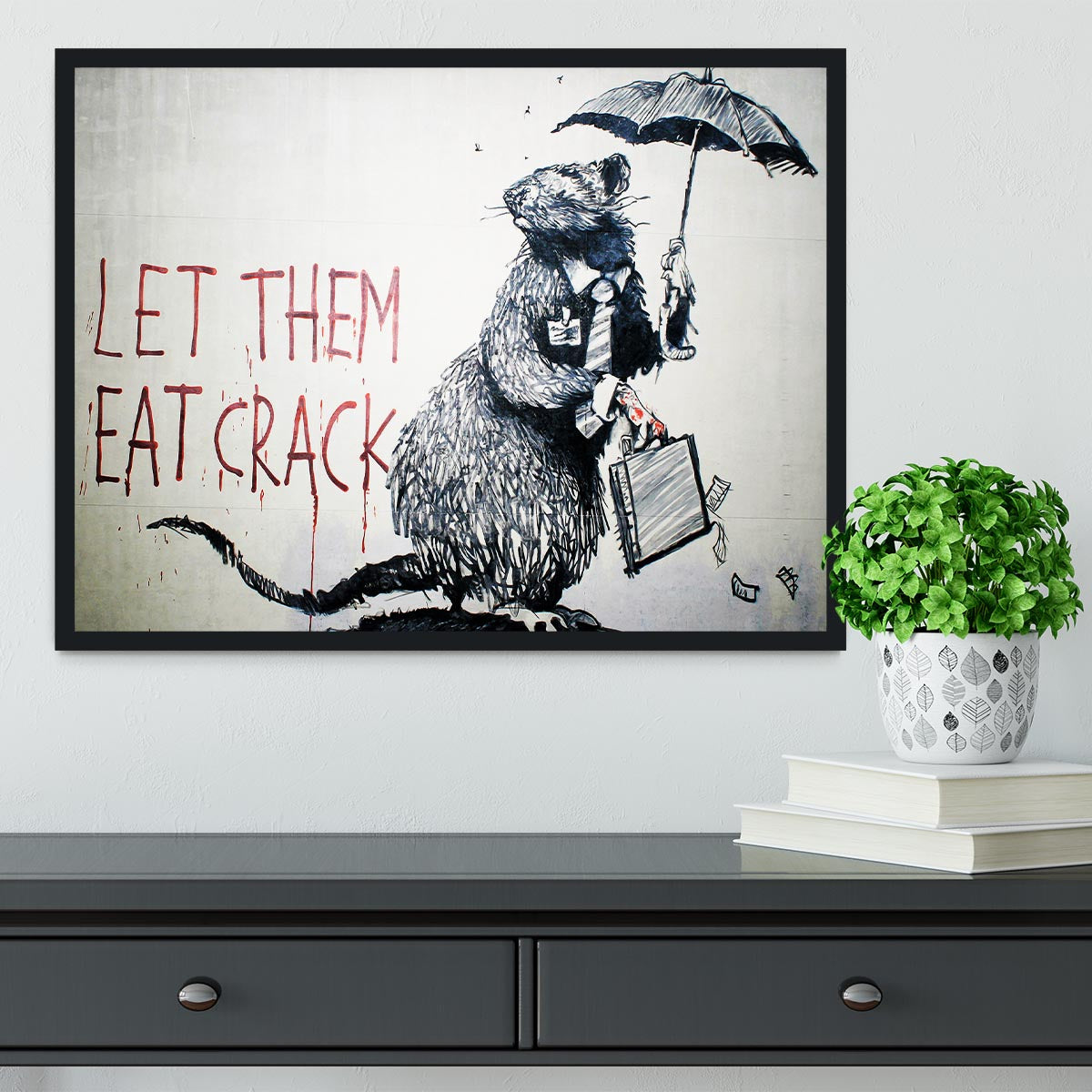 Banksy Let Them Eat Crack Framed Print - Canvas Art Rocks - 2