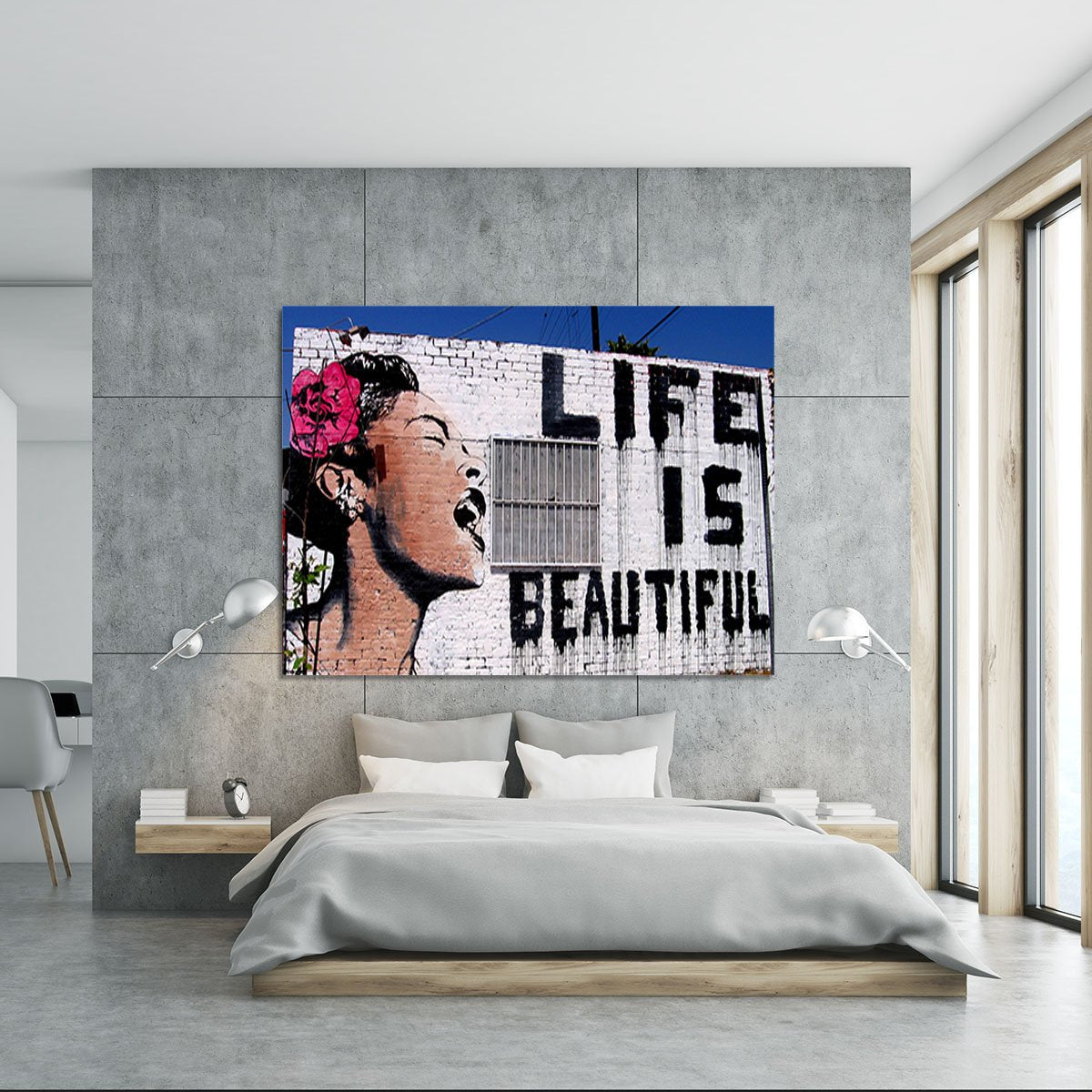 Banksy Life is Beautiful Canvas Print or Poster
