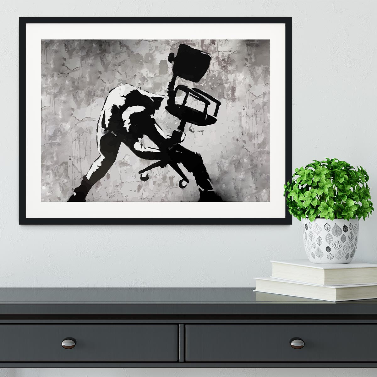 Banksy London Calling Framed Print - Canvas Art Rocks - 1